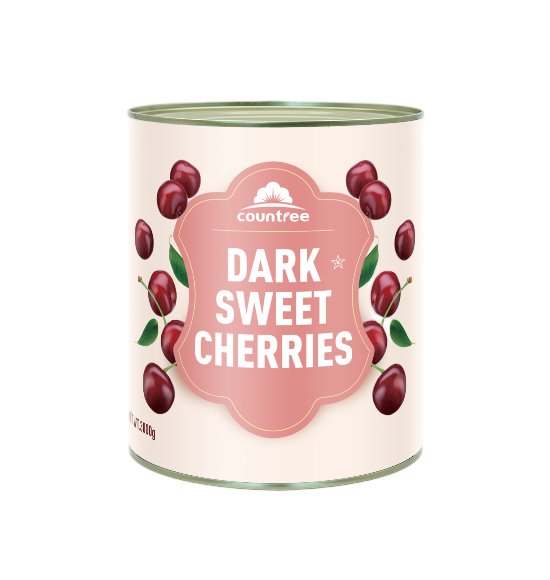 Canned dark sweet cherries 104oz