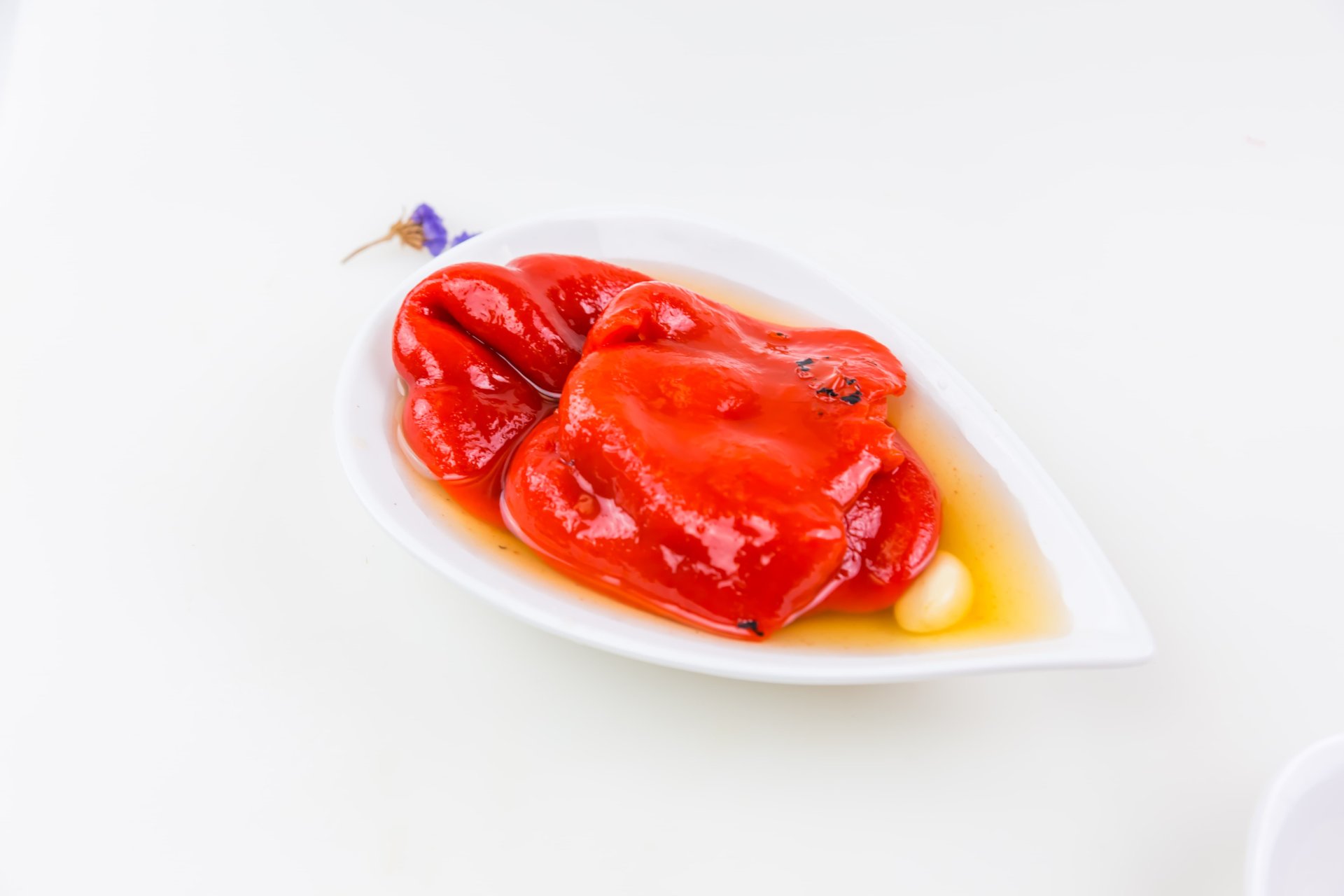 Canned roasted and brined sweet peppers