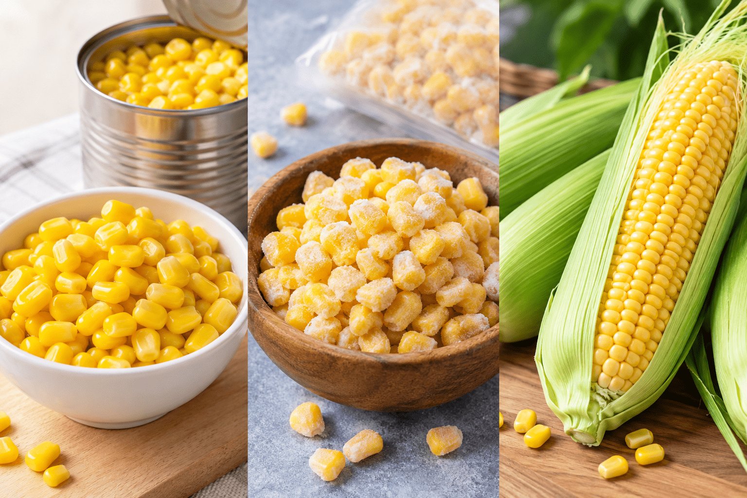 Canned vs Frozen vs Fresh Sweet Corn Comparison
