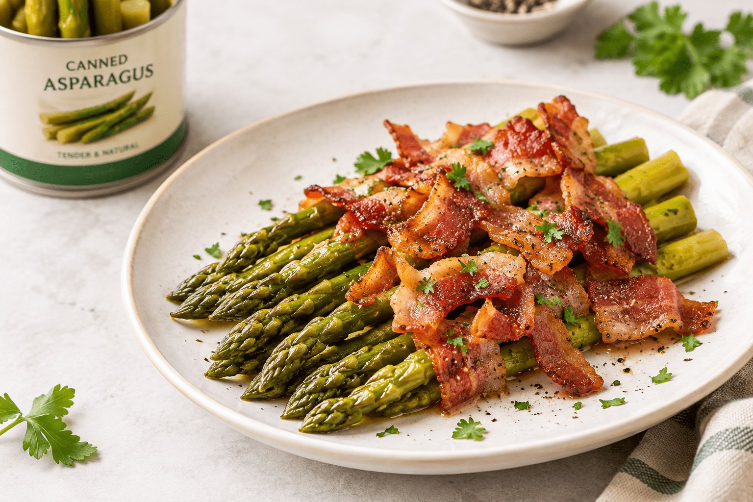 Bacon-Topped Canned Asparagus Bacon-Topped Canned Asparagus
