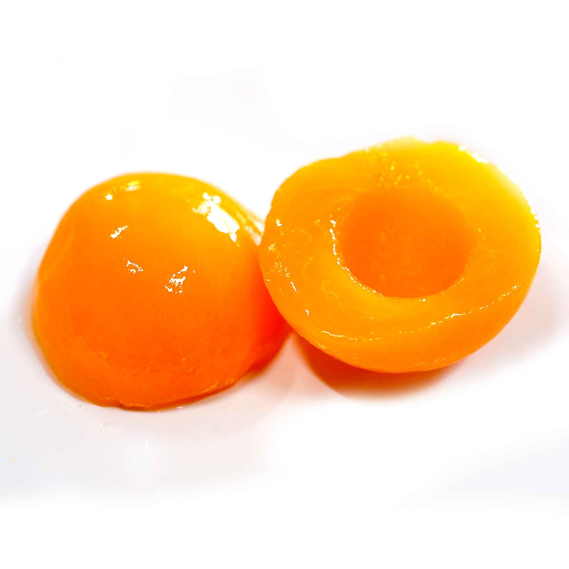 Canned peach halves in syrup
