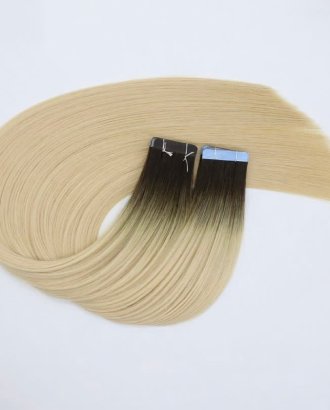 tape in hair with black roots