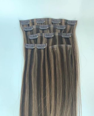 Clip In Hair Extensions Piano Color Straight Hair 