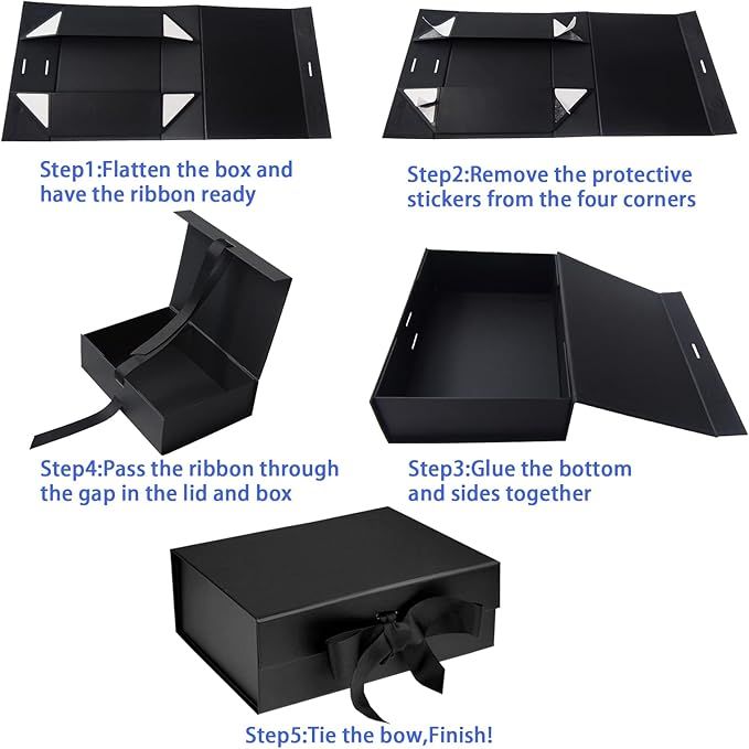 黑色磁铁折叠盒 (5)