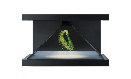 Vidrio de exhibición de pirámide holográfica del jugador de publicidad 3D