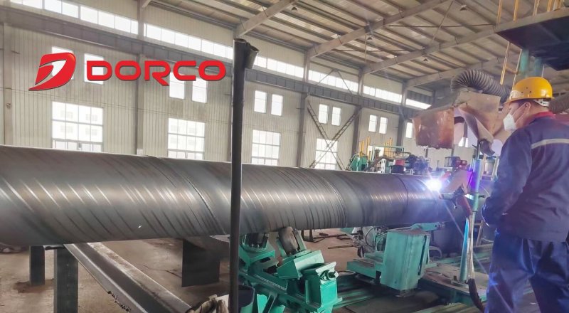 Production equipment for spiral steel tubes 
