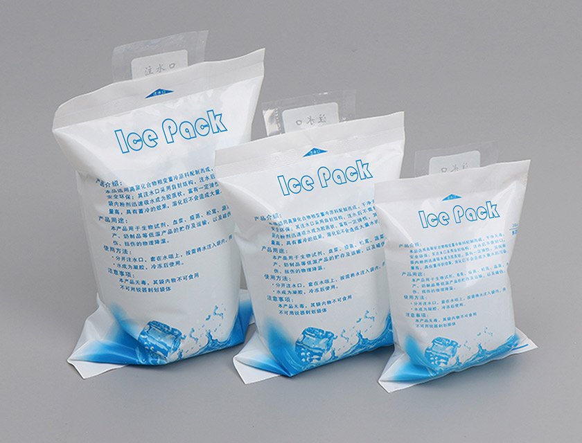 Paquete de hielo con inyección de agua
