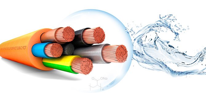 Poliacrilato de sodio para cables
