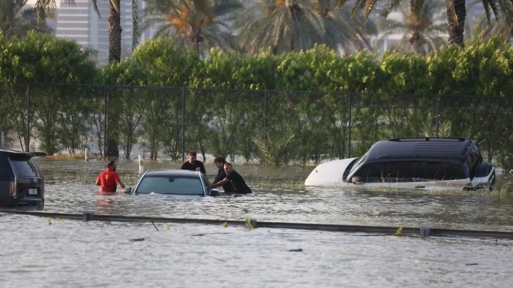 storms and heavy rain caused flooding
