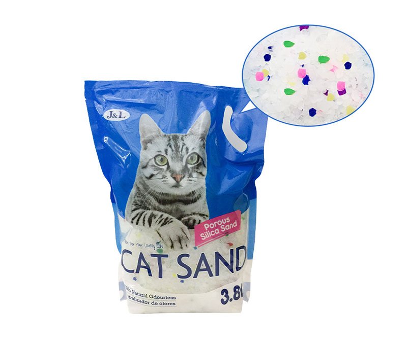 3.8L 95% white + 5% colorful silica gel cat litter sand