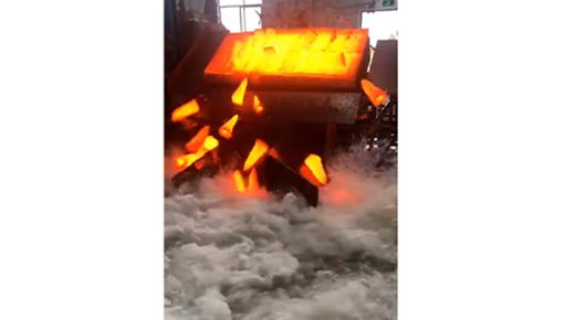 Excavator bucket tooth production line quenching treatment site