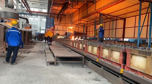 Excavator bucket teeth casting production line use site