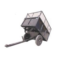 Utility Lawn Tractor ATV/UTV Metal Dump Cart Garden Trailer With Guard Bar