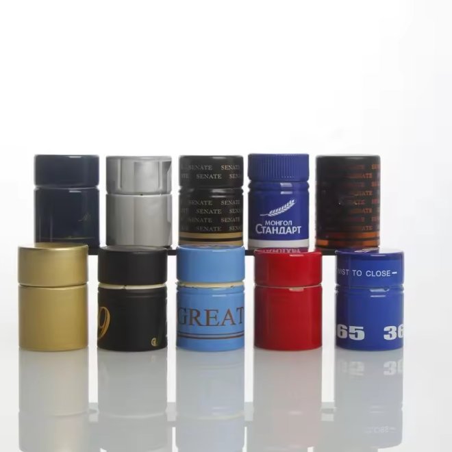 Luxury Screw Oil Bottle Aluminum Embossed Cap