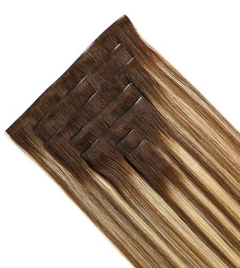 Invisible Clip ins Rooted Brown