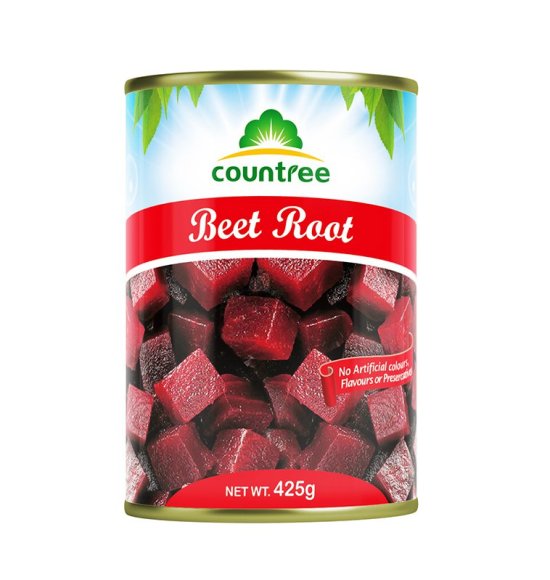Canned diced beetroot