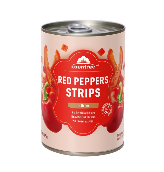 Canned Sweet pepper strips in Brine 14.5 oz