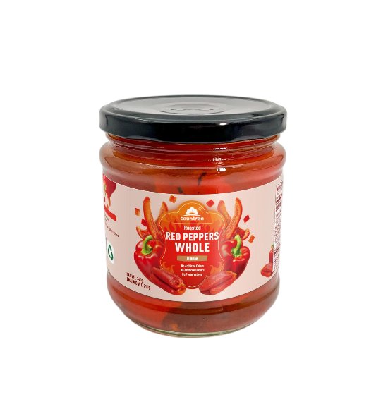 Roasted sweet pepper slices with garlic