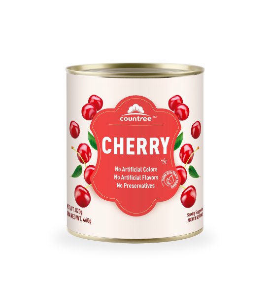 Canned red pitted cherries 