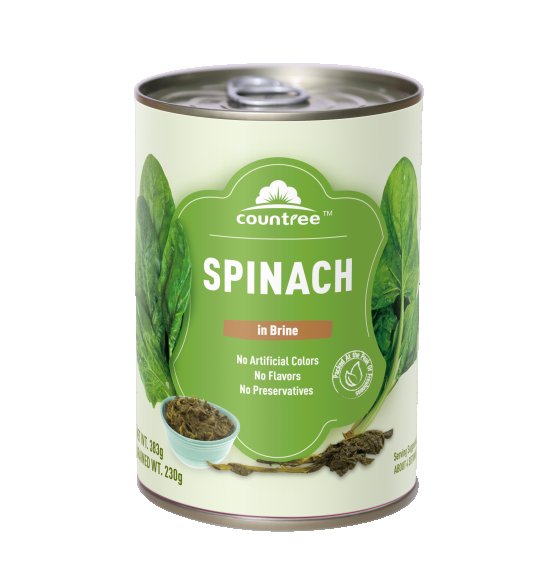 Canned spinach leaves 385g
