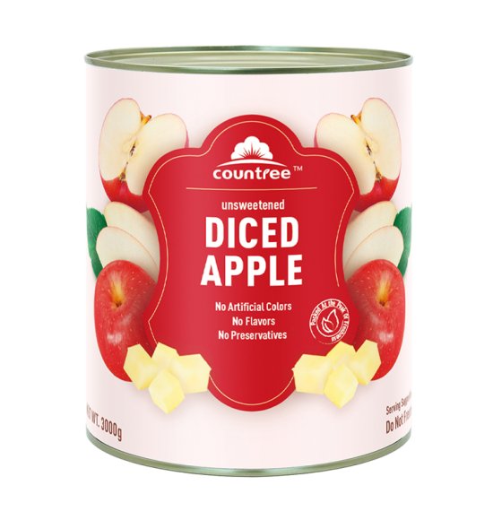 Canned apple dice solid pack