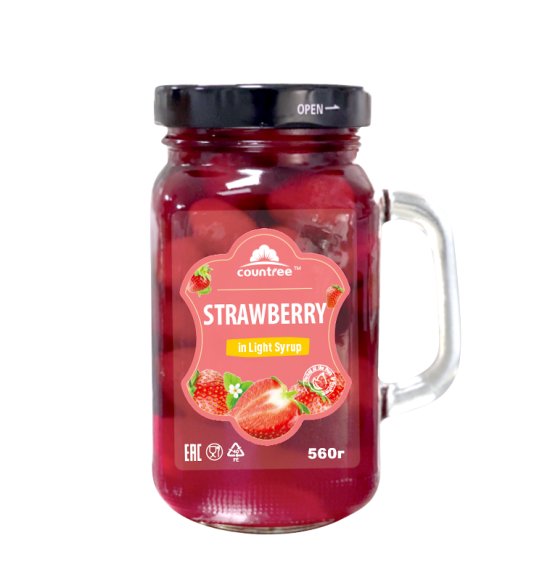 Canned Strawberry in Glass Jar 580ml