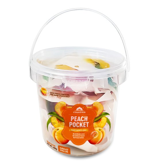 Peach Halves Pouches in Bucket