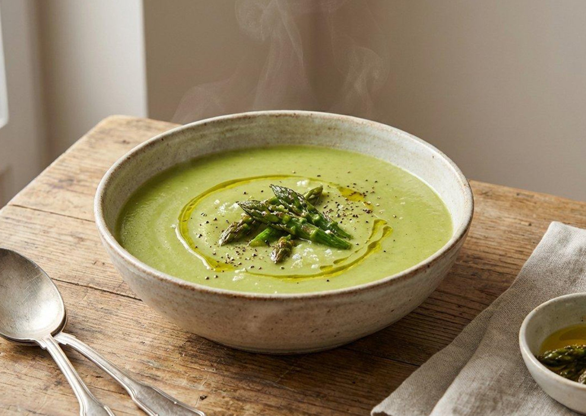 Creamy canned asparagus soup