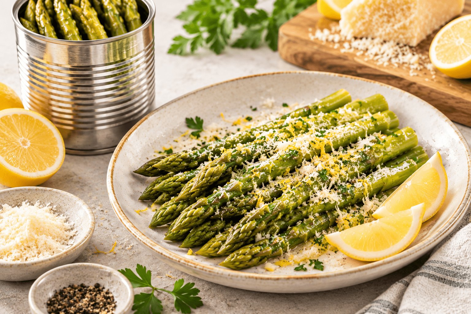 Lemon Parmesan Canned Asparagus