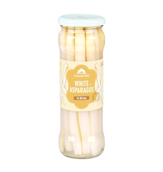 White asparagus spears in jar