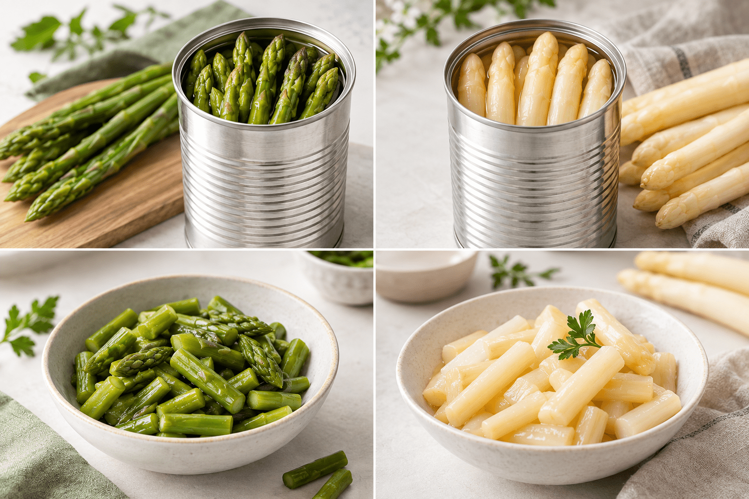 Canned Asparagus- Green vs. White, Spears vs. Cuts
