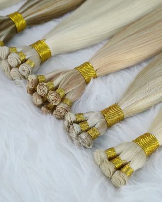 Hand Tied Hair Weft 100% virgin cuticle intact hair 