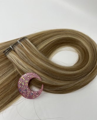 human hair double drawn flat weft hair 