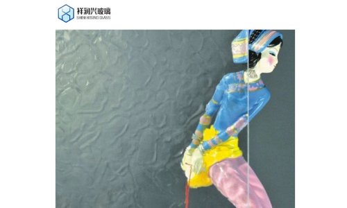 Art Decorative Chemical Tempered Pressed Glass Qingdao Shinerising Pattern
