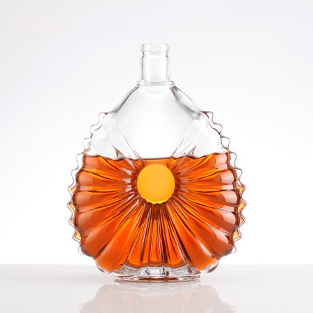700ML brandy flower shaped glass bottle