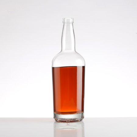 750ML Round Long neck Whisky Glass Bottle