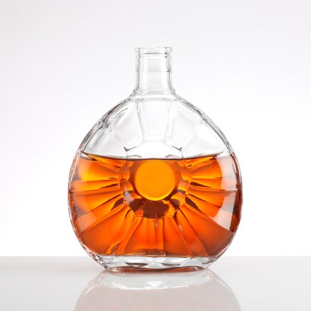 Flower Shape Round Rum Glass Bottle