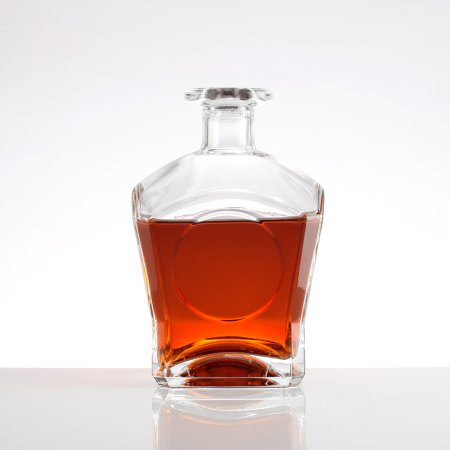 Square drop shoulder  Whisky Liquor Glass Bottle