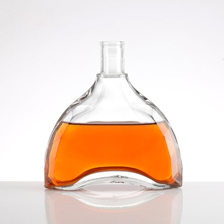 Flat Arched Liquor Glass Bottle