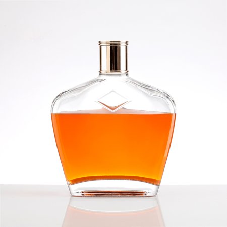 750ml flat square brandy glass bottle
