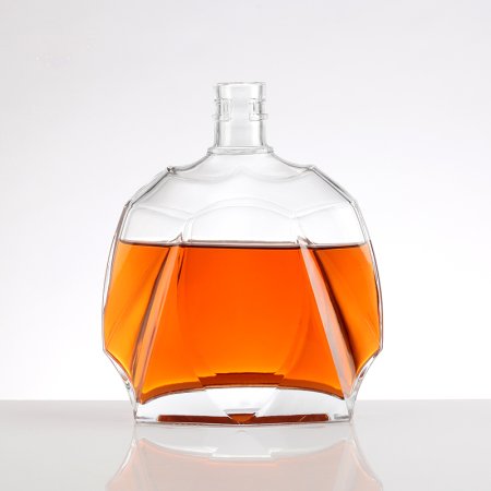750ml  transparent flat brandy bottle