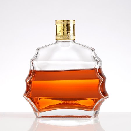 Flat 70cl special glass brandy bottle