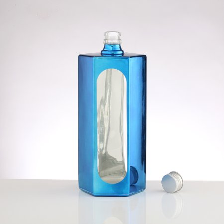 Hexagon 750ml Whisky Glass Bottle