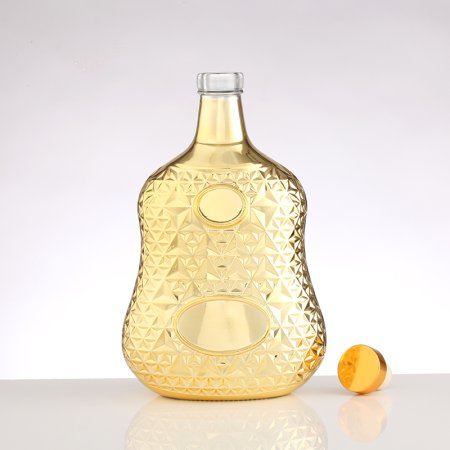 Golden Gourd Shaped Liquor Glass Bottle