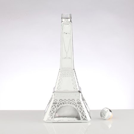 Tower Shape Metallic Glass Bottle