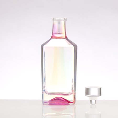 Pink Square Liquor Glass Bottle