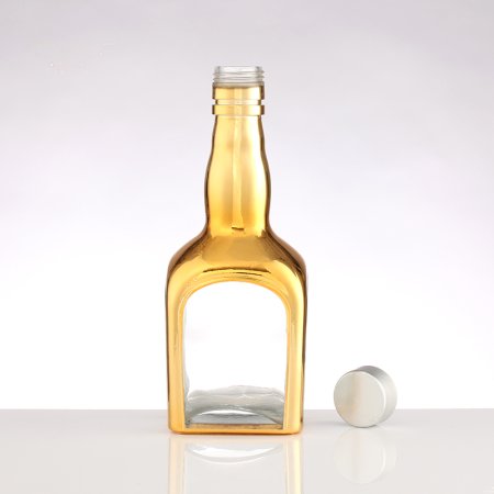 Gold Clear Liquor Glass Bottle