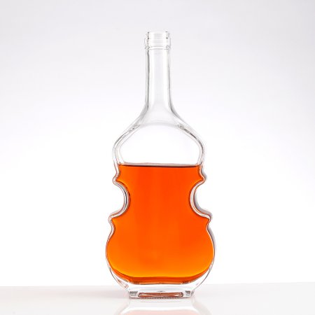 Unique violin shaped 70cl glass whisky bottle