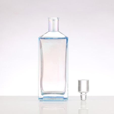 Square Blue Wine Glass Bottle