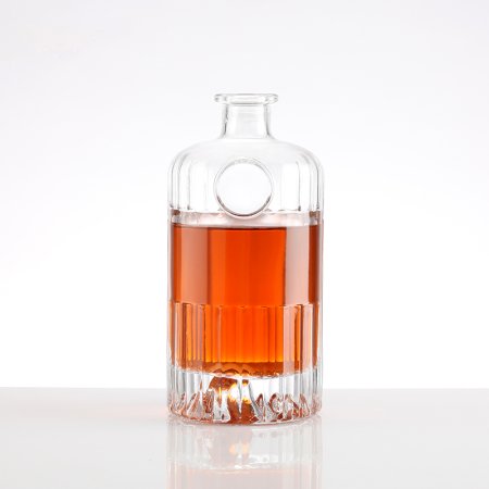 Mountain bottom vertical stripes glass bottle